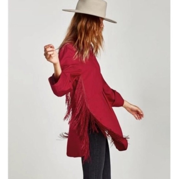 Zara Tops - Zara Red Fringe Top NWT